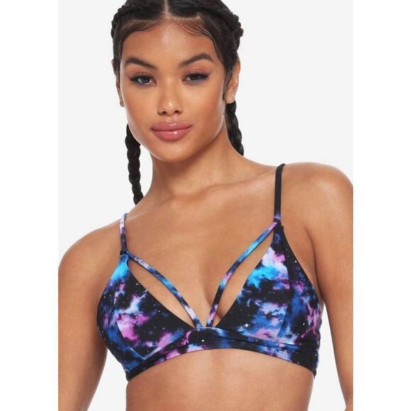 Hot Topic Galaxy Strappy Swim Top Size Large - Picture 1 of 7